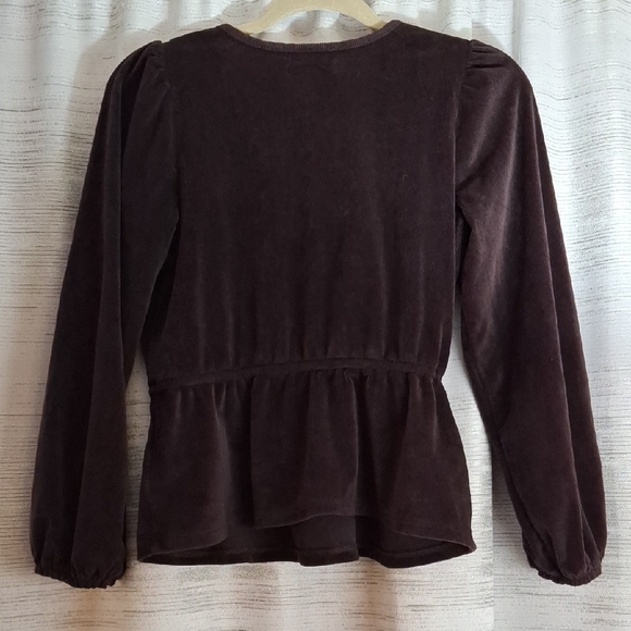 Madewell Dark Brown FauzWrap Blouse - Picture 7 of 7
